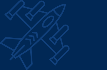 Icon of a jet silhouette, linking to the aerospace and defense page.