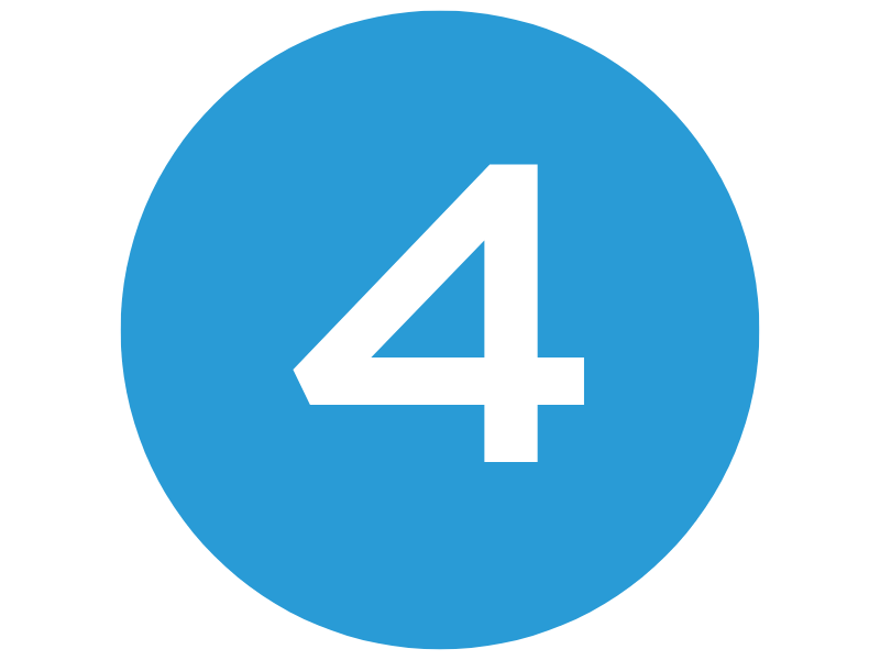 Simple graphic of a large, bold number 4 centered inside a solid light blue circle, representing the fourth step in the Electronic Product Development Process.